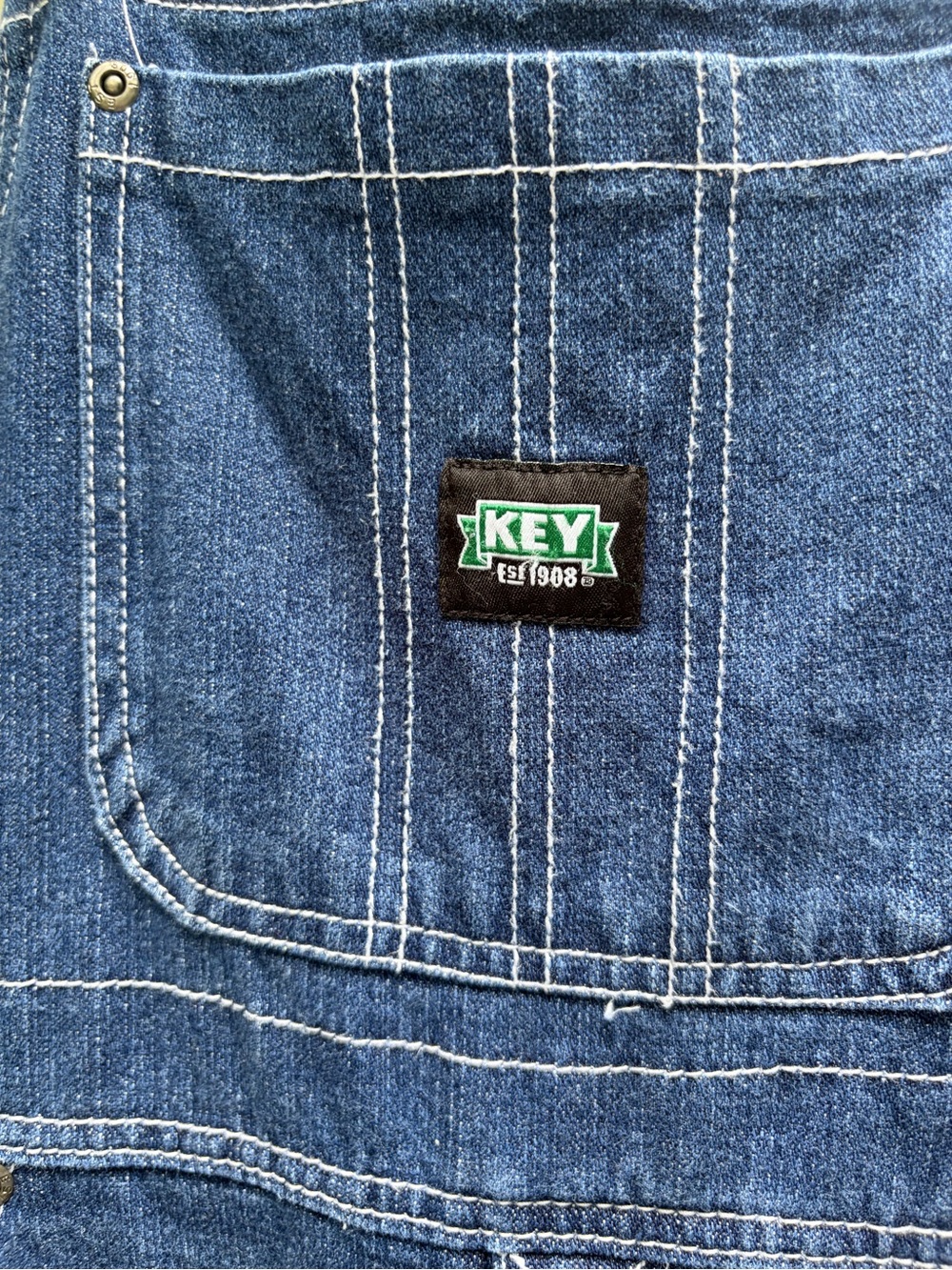Classic Women's Denim Overalls - Dark Blue - Picture 4 of 5